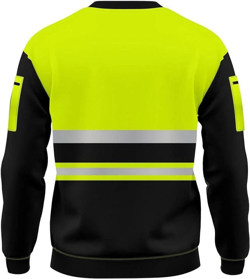 Jacob Mens Hi-Vis Long Sleeve Safety Sweatshirt with Reflective Strips