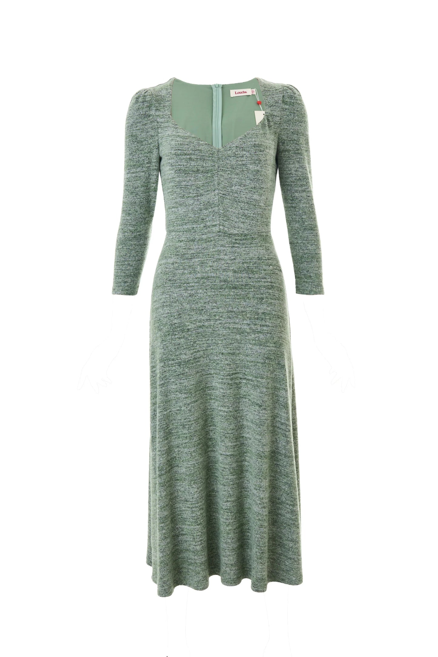 Ambrose Soft Marl Sweetheart Neck Midi Dress