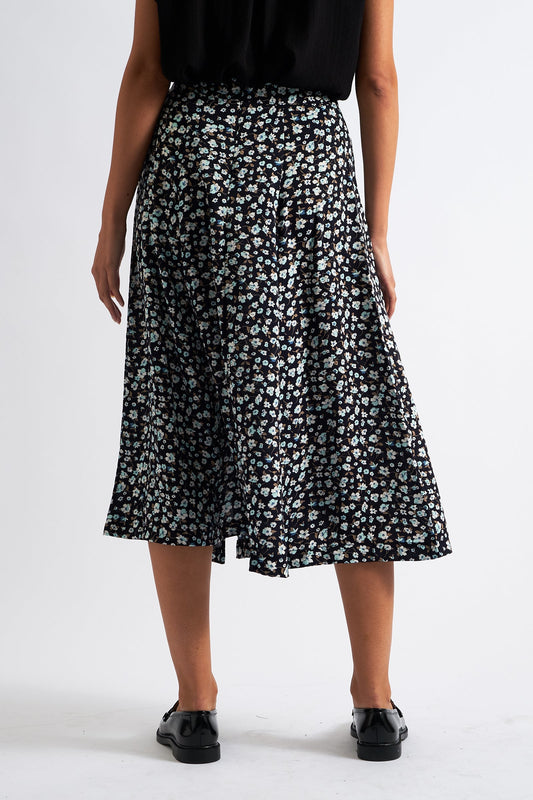 Bertie Floral Midi Skirt Navy