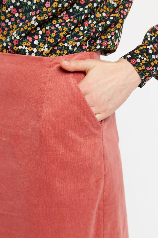 Louche Dylan Baby Cord A Line Mini Skirt Blush Pink