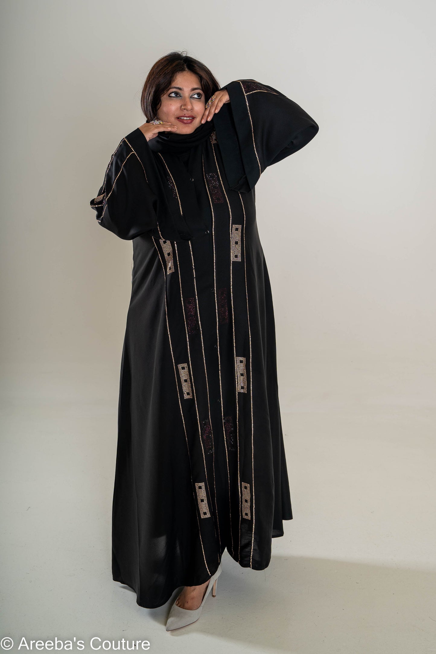 Rose Gold DMC abaya from Areeba's Couture