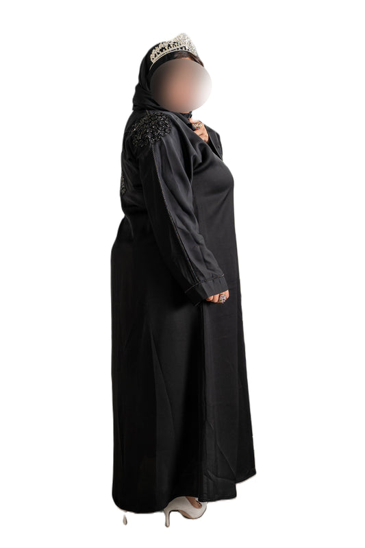 Black Cut Dana Abaya - High-Quality Material for Comfort and Versatility - Elegant and Sophisticated Design