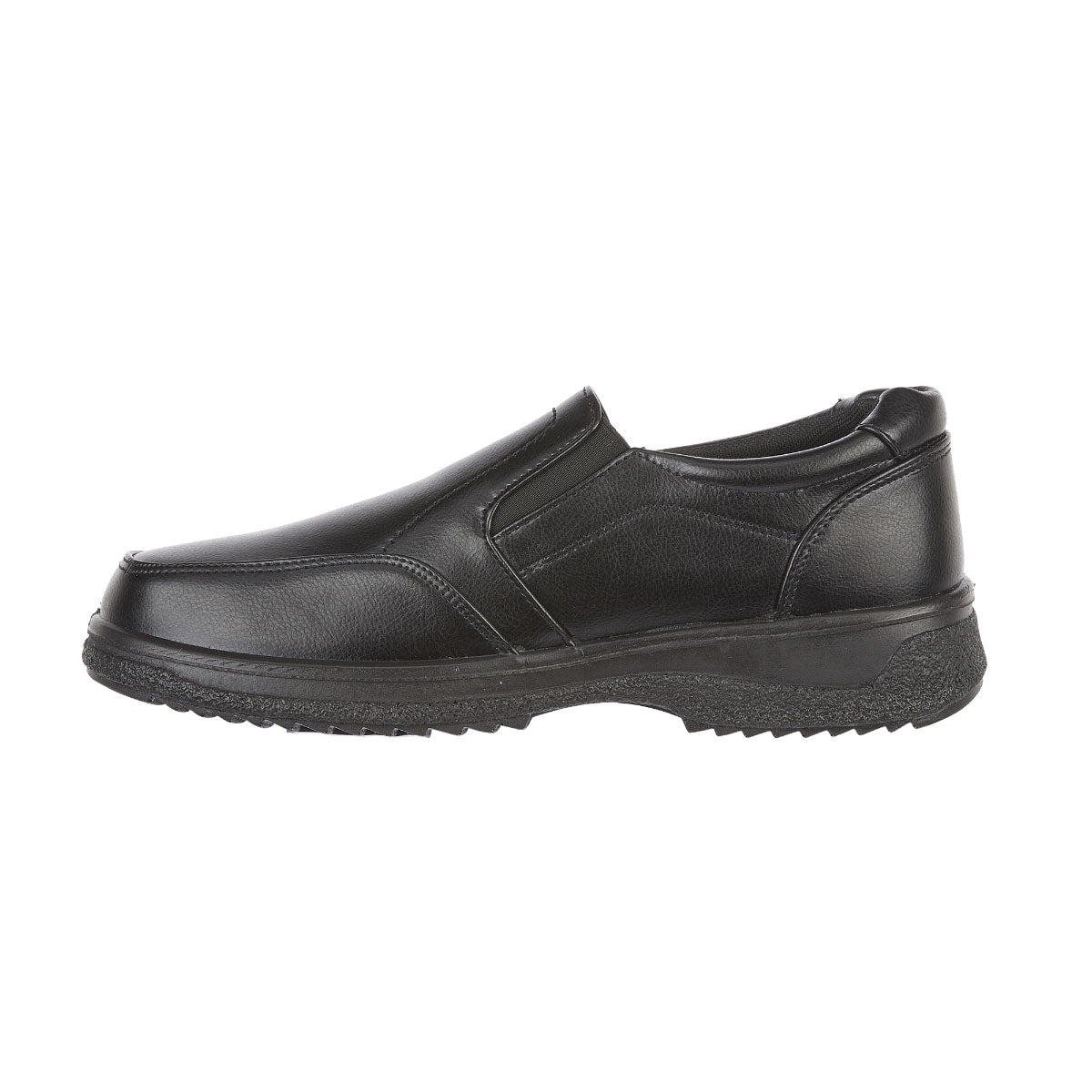 Men Black Slip-On Twin Gusset Faux Leather Shoes