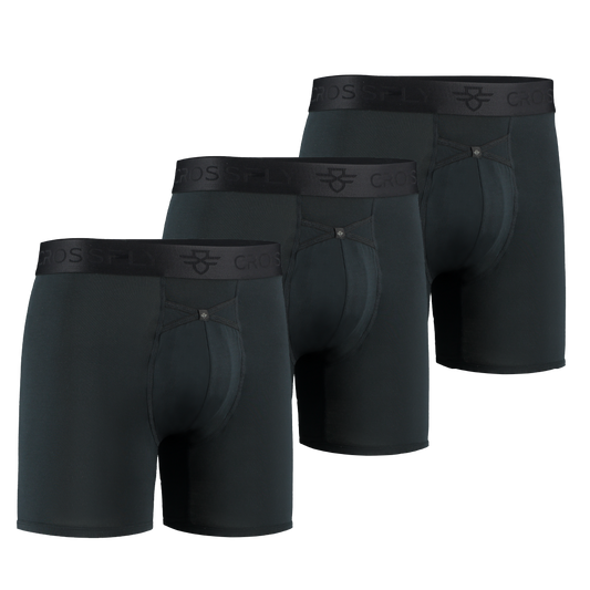 3-Pack: IKON Men's 6" Boxers - Black