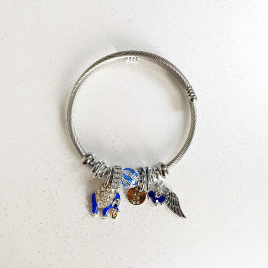 Nixi Silver Elephant Charm Bracelet