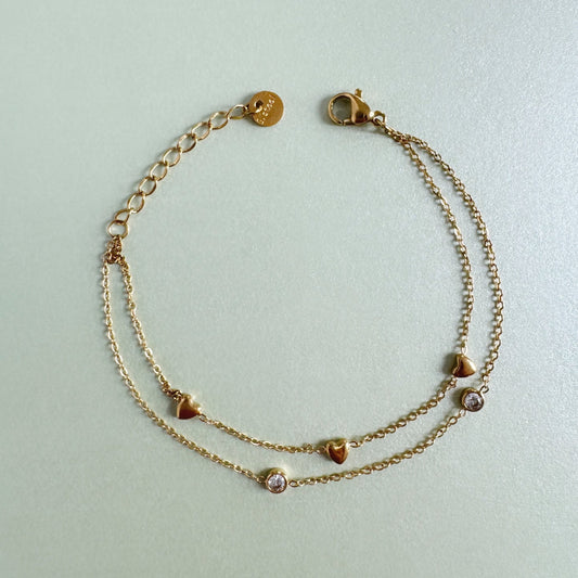Essie Luxe 18k Gold Plated Heart Bracelet
