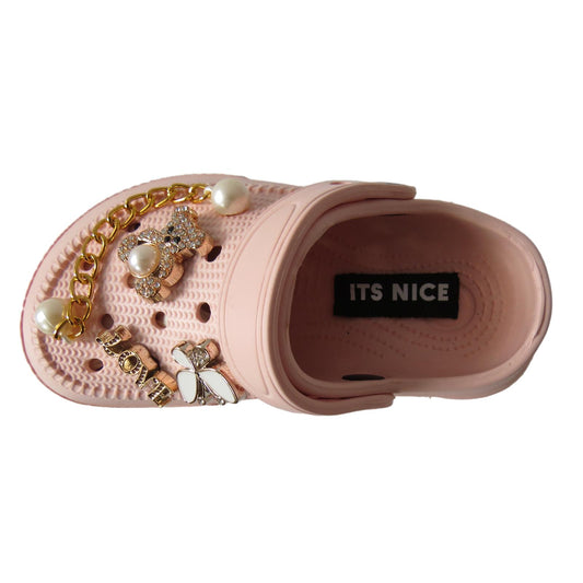 Naomi Girls Sandals Kids Charm Garden Clogs Summer Beach Slip on Mules Slippers Shoes