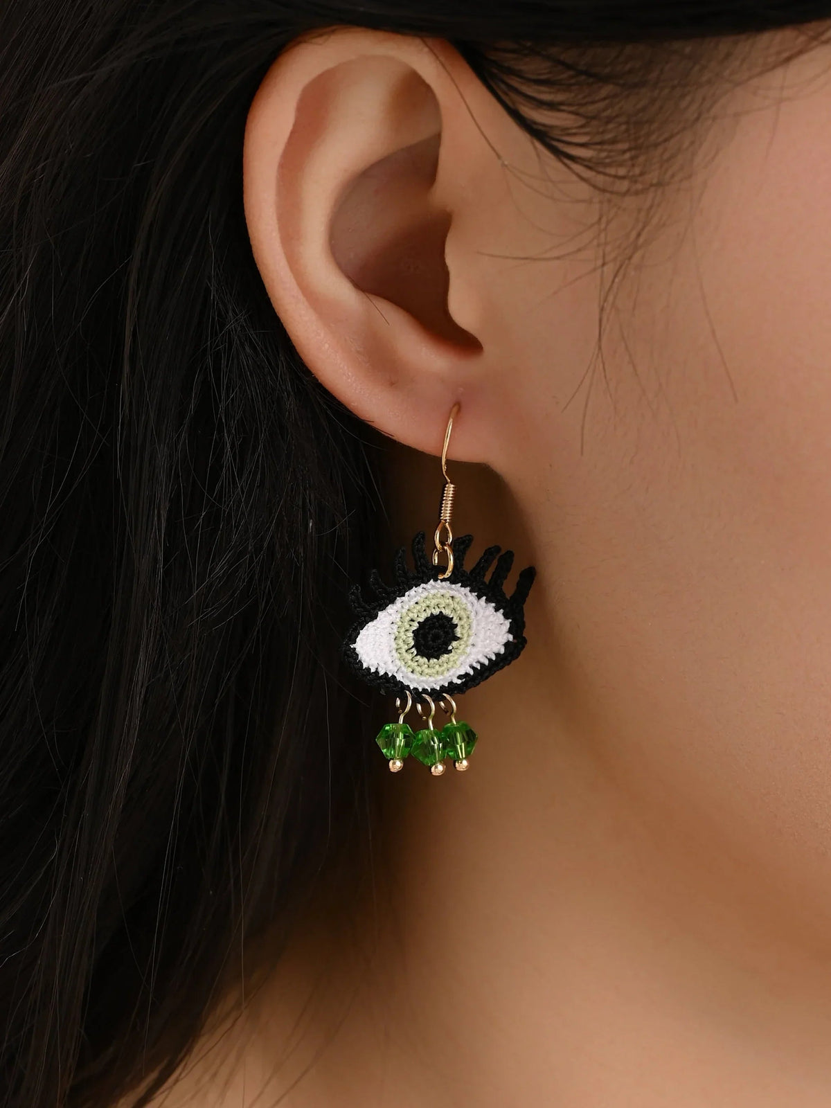 Evil Eye Crochet Earrings
