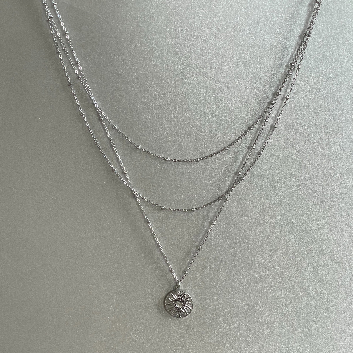 Orion Luxe Triple Layer Sunburst Necklace