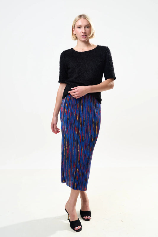 Maylis Abstract Print Pleat Midi Skirt