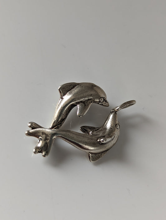 Silver Steed Dancing Dolphins Silver Pendant