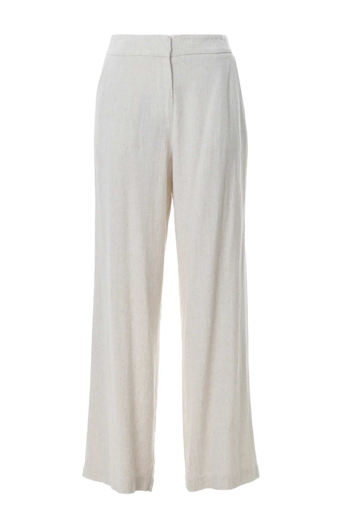 Tilde Linen Mix Straight Leg Trousers - Natural
