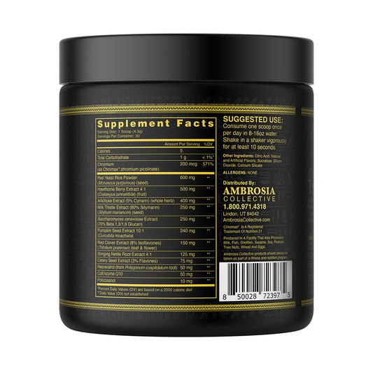 Ambrosia Nektar – Daily Organ Support Superfood Powder (13 Ingredients) | Honey Lemon | 30 Servings