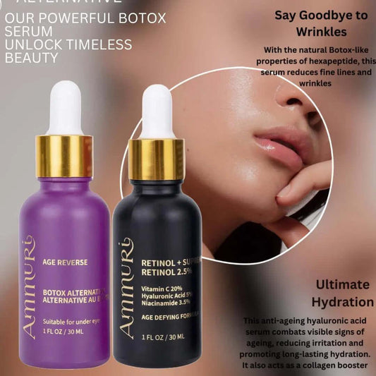 Ammuri Age Reverse & Retinol Supreme Serum Set - Anti-Aging Wrinkle Duo