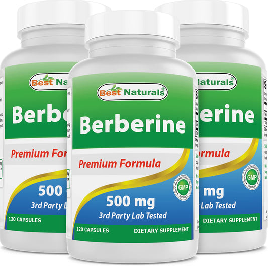 Best Naturals Berberine 500mg – 120 Capsules (Pack of 3) | Immune, Cardiovascular & GI Support