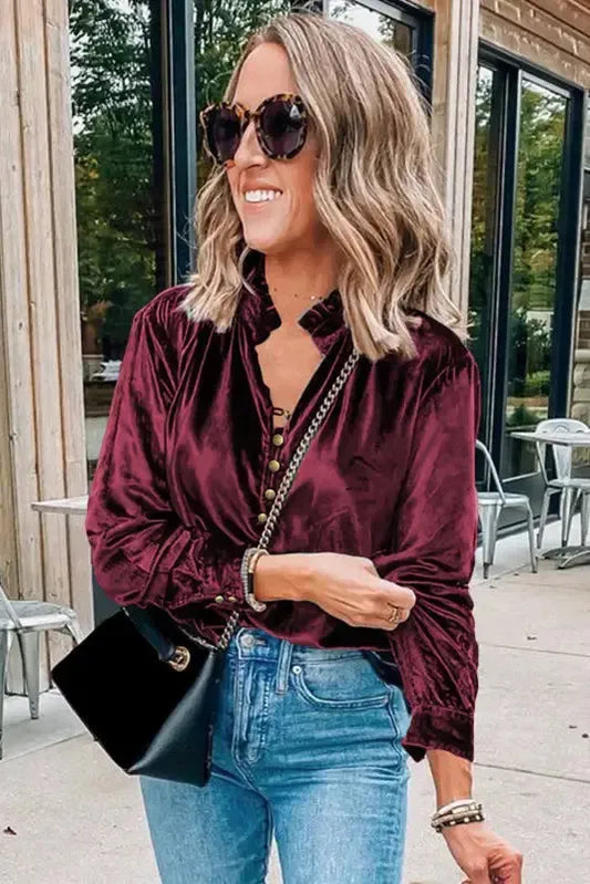 Biking Red Velvet Top