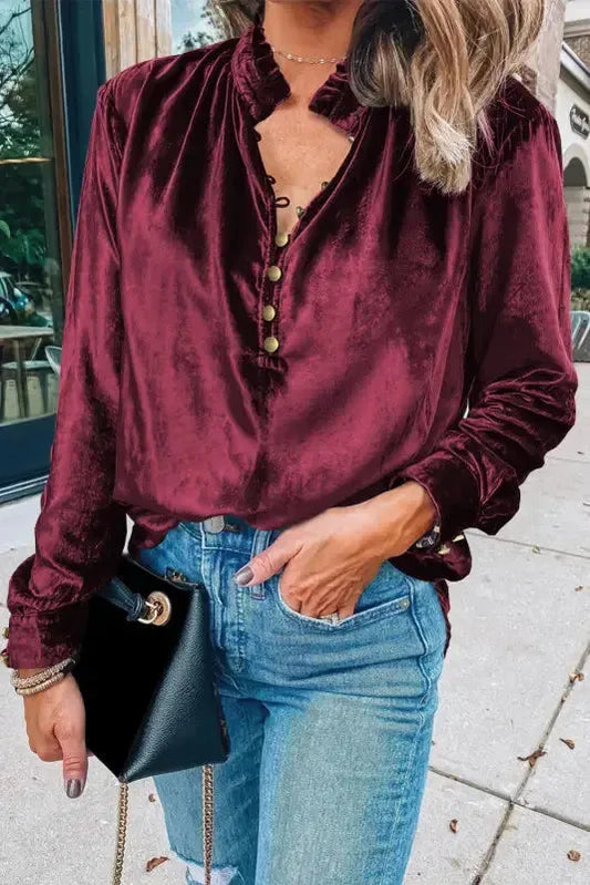 Biking Red Velvet Top