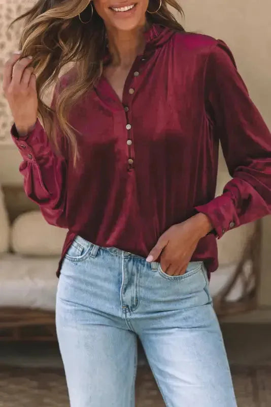 Biking Red Velvet Top