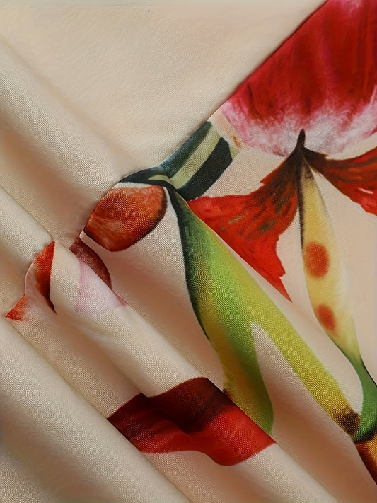 Knee Length Sexy Print Halter Dress for Women