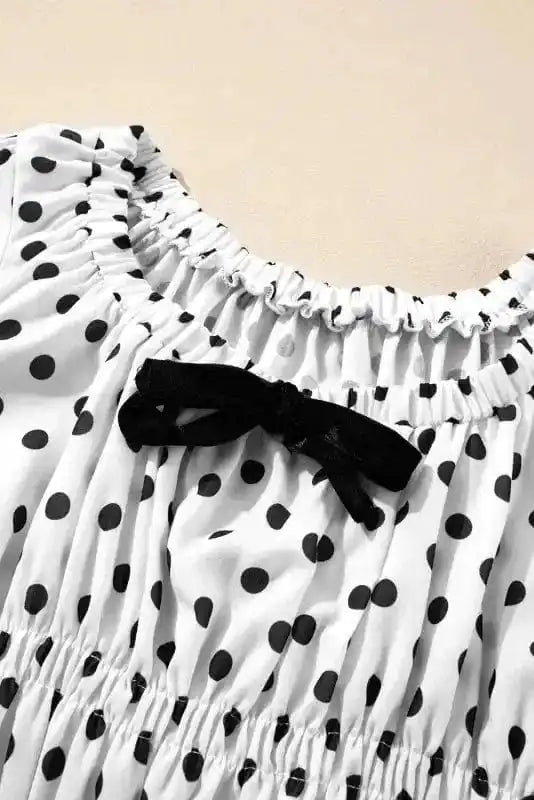 Bow Detail Polka Dot Blouse