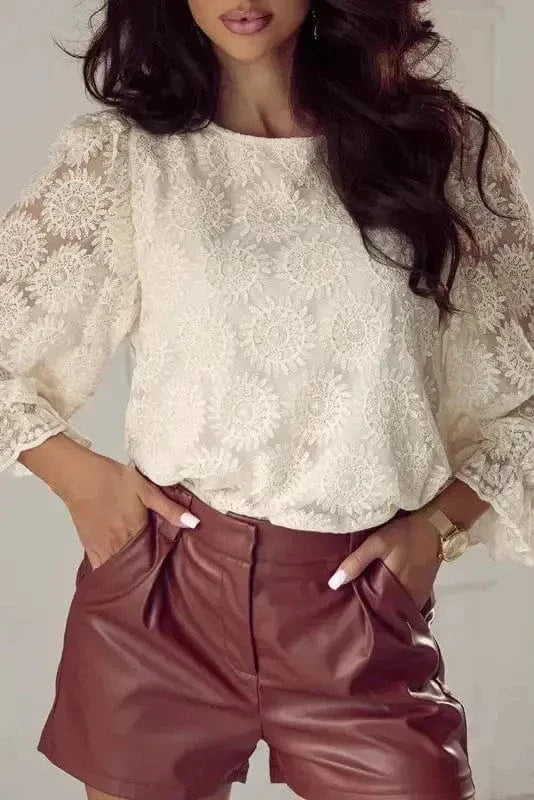 Jacquard Bloom Blouse