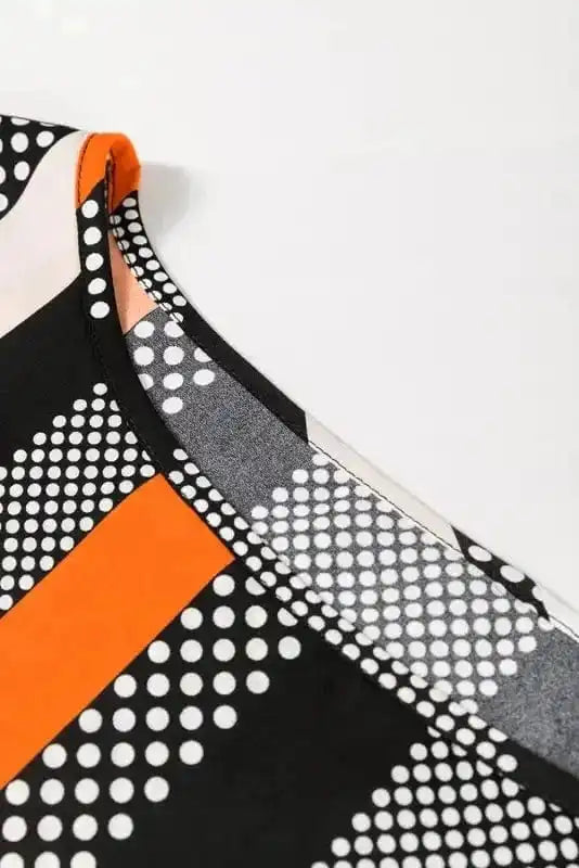 Polka Dot Blouse - Black & Orange