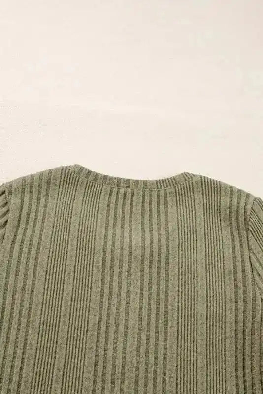Sleek Silhouette Ribbed Blouse