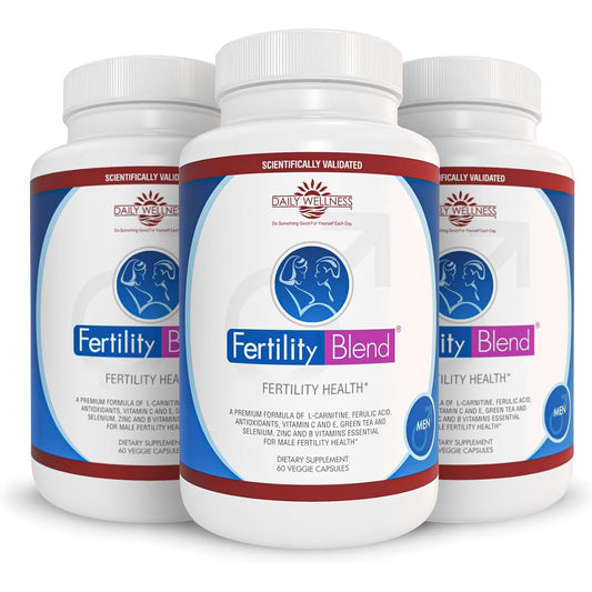 Fertility Blend Daily Wellness for Men — Natural Male Fertility Supplements, 60 Capsules (3 Pack)