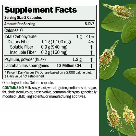 ANDREW LESSMAN Fibermucil 360 Capsules – Psyllium Husk Fiber for Digestive Comfort