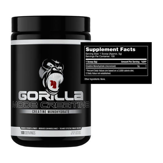 Gorilla Mind Creatine Monohydrate Micronized Powder – 5 g Serving, 100 Servings, Made in USA