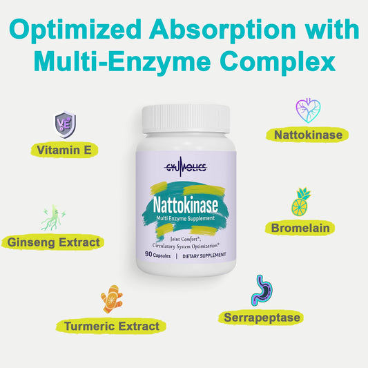 Gyumolics Nattokinase 10000FU – Organic Enzyme Blend for Movement Comfort, 180 Capsules