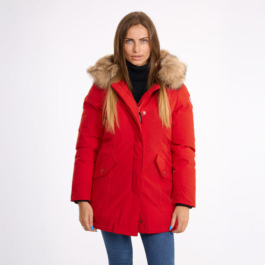 Lili Hooded Parka Jacket - Red