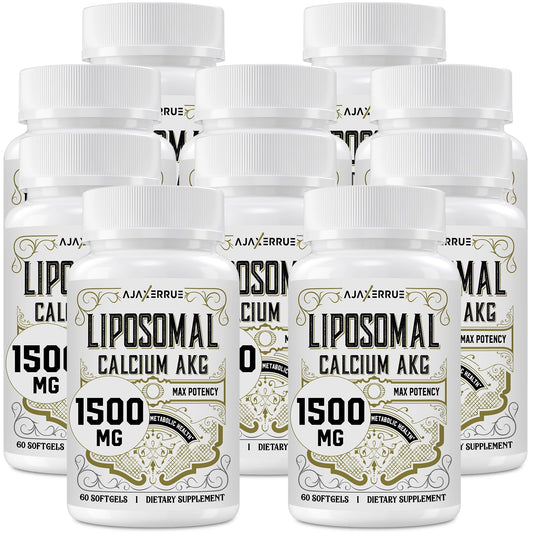 AJAXERRUE Liposomal Calcium AKG 1500 MG – Energy, Longevity & Metabolic Support | 600 Softgels