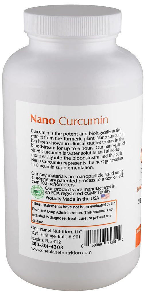 One Planet Nutrition Nano Curcumin 500 mg Veggie Capsules – High Absorption, 120 Servings