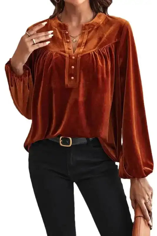 Elegant Skobeloff Beaded Velvet Blouse for Sophistication