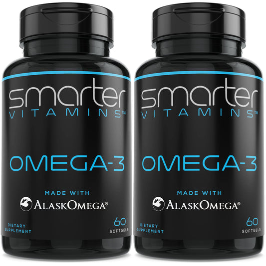Smarter Omega 3 Fish Oil 2 Pack - Berry Flavor, Burpless, 2000mg DHA & EPA