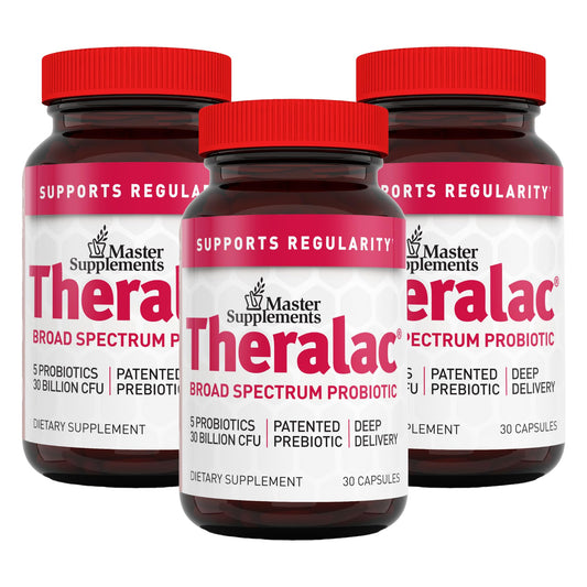 Theralac Master Supplements – 3-Pack Probiotic, 90 Servings, Gluten Free for Gut Health