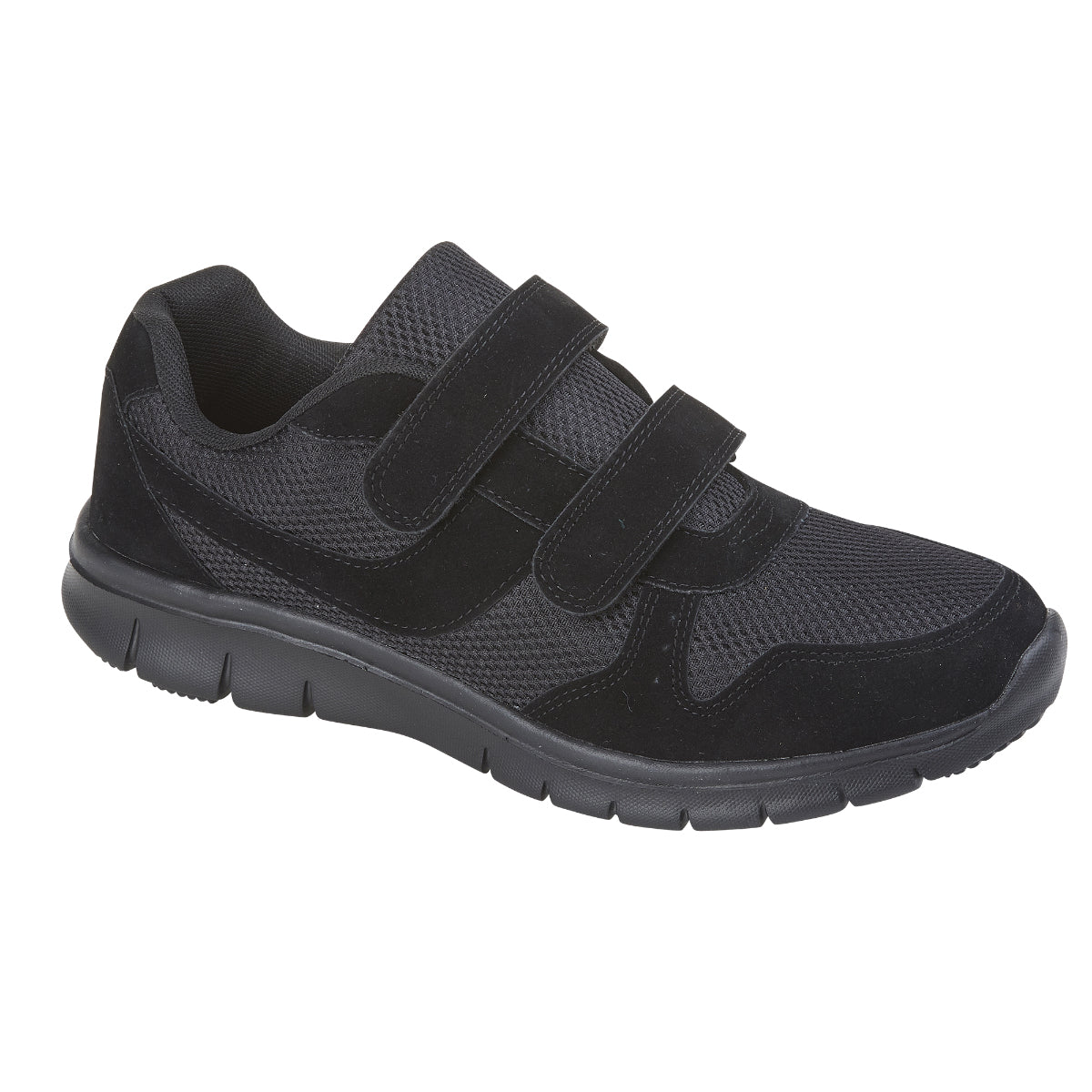 Jonathan Mens Wide Fit Velcro Comfort Trainers Black
