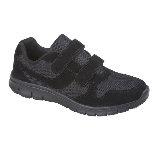Jonathan Mens Wide Fit Velcro Comfort Trainers Black