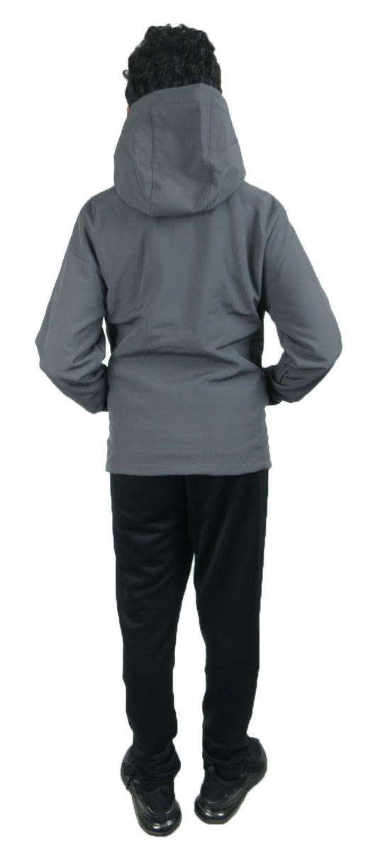 Milo Boys Puffer Fleece Lined Hooded Jackets Grey