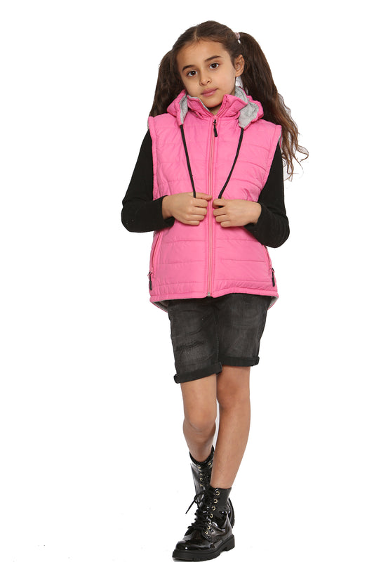 Raphael Unisex Kids Gilets Hooded Bodywarmer Pink