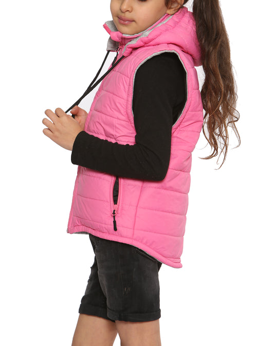 Raphael Unisex Kids Gilets Hooded Bodywarmer Pink