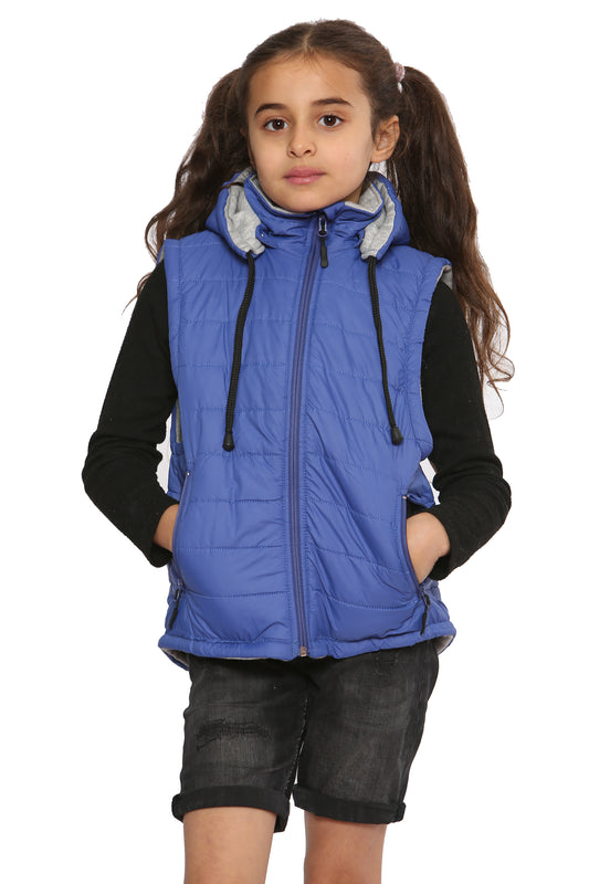 Raphael Unisex Kids Gilets Hooded Bodywarmer Blue