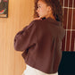 Freya Linen Cropped Blouse  - Chocolate