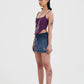 Womens Seam Detail Denim Skirt - Indigo