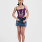 Womens Seam Detail Denim Skirt - Indigo