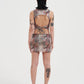 Womens Dragon Repeat Mini Skirt - Ecru