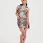 Womens Dragon Repeat Mini Skirt - Ecru