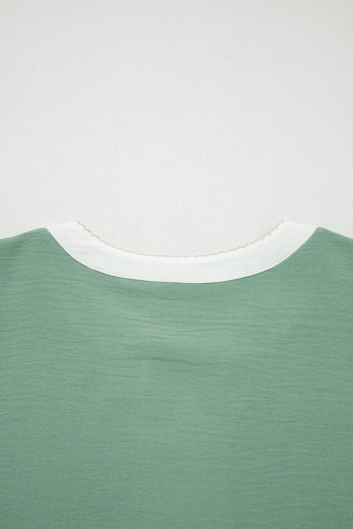 Smoke Green Embroidered Sleeve Tiered Blouse