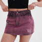 Womens Seam Detail Denim Skirt - Purple